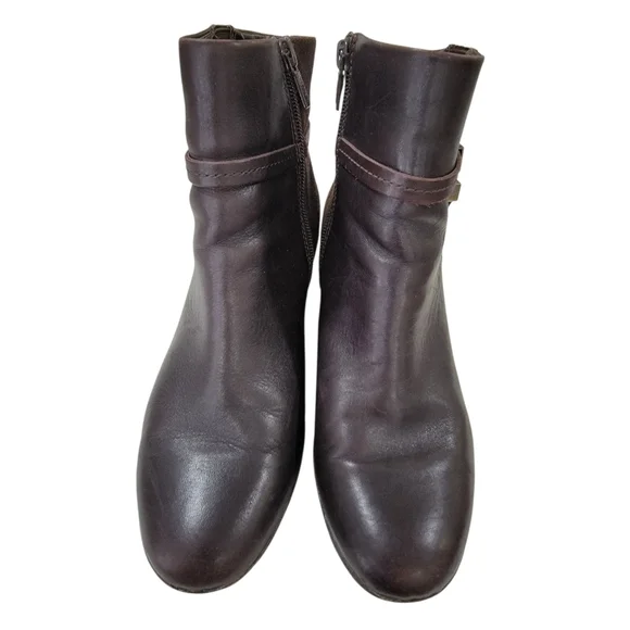 Geox Respira Amelia Brown Ankle Boots Suede Leather Wedge Booties Women’s 38.5 - Picture 3 of 16
